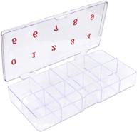 📦 clear color small empty storage organizer box case with 10 compartments - ideal for false nail tips, vitamins, accessories - beauticom usa logo
