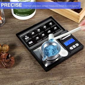 img 3 attached to 📏 THINKSCALE Milligram Scale: High-Precision Digital Pocket Scale for Powder, Jewelry, Gem, Reloading - 50g Capacity, 0.001g Accuracy, 6 Units, Tare, Cal Weight Included