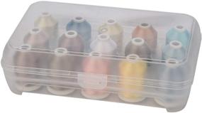 img 1 attached to Simthread Polyester Embroidery Thread Set with Storage Box - 15 Spools for Sewing & Embroidery Machines (Pastel Colors)