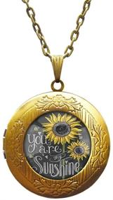 img 1 attached to 🌻 Beautiful Sunflower Locket Necklace: Stunning Silver Pendant with Delicate Flower Charm - Perfect Bridesmaid or Flower Girl Gift (AE0107)