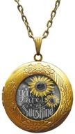 🌻 beautiful sunflower locket necklace: stunning silver pendant with delicate flower charm - perfect bridesmaid or flower girl gift (ae0107) logo