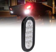 high-quality 6" white oval led reverse trailer tail light with dot fmvss 108 and sae certification – perfect for boat trailer rv trucks, waterproof and includes grommet & plug, back up signal included logo