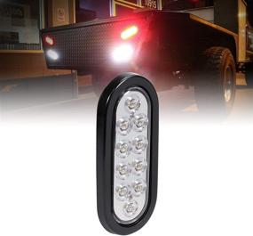 img 4 attached to High-Quality 6" White Oval LED Reverse Trailer Tail Light with DOT FMVSS 108 and SAE Certification – Perfect for Boat Trailer RV Trucks, Waterproof and Includes Grommet & Plug, Back Up Signal Included