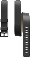 📟 fitbit inspire hr & inspire accessory band: horween leather double wrap, official fitbit - black, one size logo