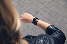 img 1 attached to 📟 Fitbit Inspire HR & Inspire Accessory Band: Horween Leather Double Wrap, Official Fitbit - Black, One Size
