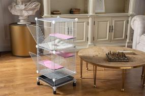 img 1 attached to 🐹 Indoor Expandable Stackable Pet Hutch Cages for Hamster, Rat, or Other Small Animals - 14x14x28 Inches