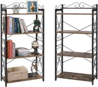 📚 x-cosrack 4 tier adjustable bookcase: rustic industrial standing vertical book rack for livingroom, bedroom, study, kitchen, and office storage логотип