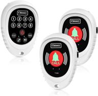 📞 chtoocy wireless caregiver pager smart call button transmitter with receiver nurse calling alert patient help system for elderly, 1000 feet range, rechargeable - 2 call buttons and 1 receiver, white logo