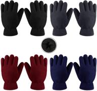 cooraby fleece gloves winter fingers logo