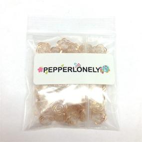 img 1 attached to 🌹 PEPPERLONELY 50PC Золотые прозрачные розовые цветочные пуговицы - идеально подходят для ручных изделий, шитья декораций и аксессуаров, 12,5 мм.