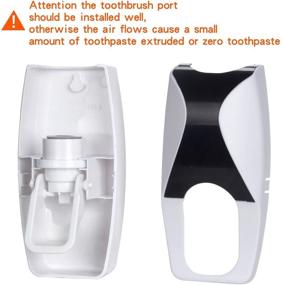 img 2 attached to 🦷 Convenient Wikor Toothbrush Holder & Toothpaste Dispenser Set with Dustproof Design - Wall Mounted Hands Free Toothpaste Squeezer for Family Bathroom