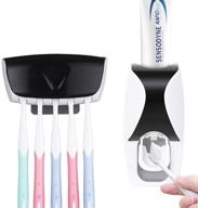 🦷 convenient wikor toothbrush holder & toothpaste dispenser set with dustproof design - wall mounted hands free toothpaste squeezer for family bathroom logo