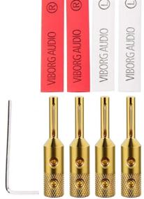 img 3 attached to 🔌 High-Quality Viborg VB401G Speaker Banana Plugs - 4MM Red Copper Locking Connectors for HiFi Speaker Wire, Home Theater, Sound Systems, and Amplifiers (4PCS, Gold Plated)