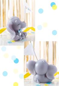 img 2 attached to 🐘 FLYPARTY Children's Birthday Candles: Adorable Blue Elephant Baby Shower Cake Topper