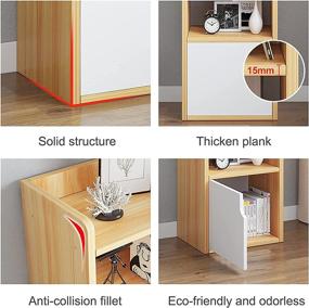 img 1 attached to 📚 NAIYUFA 5-Tier Bookcase with Doors and Drawers: Floor Standing Display, Tall Shelf Storage Organizer (48H)