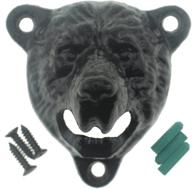 🐻 grizzly bear teeth bite cast iron wall mount black bear bottle opener - enhancing seo logo