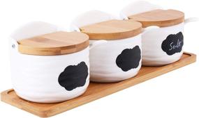 img 4 attached to 🍯 Lawei Pack Ceramic Sugar Bowls: Stylish and Practical Tabletop Accessories