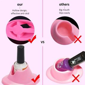 img 1 attached to 💅 AORAEM Nail Polish Bottle Holder: Pink Stand & White Display for Salon Manicure Tools (White+Pink)