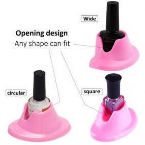 img 3 attached to 💅 AORAEM Nail Polish Bottle Holder: Pink Stand & White Display for Salon Manicure Tools (White+Pink)