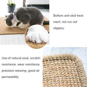 img 1 attached to 🐈 Premium Cat Scratching Mat, Durable and Eco-Friendly Sisal Cat Scratch Pad | Non-slip Design for Cats to Safely Sharpen Claws while Protecting Furniture (23.6×15.7 in)