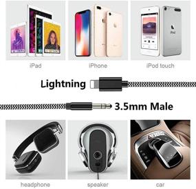 img 4 attached to 🎧 [Сертифицировано Apple MFi] Кабель Lightning на 3.5мм аудио для iPhone 12/12 Pro/11/11 Pro/X/XR/XS/8 7/iPad/iPod - Разъем Lightning на Aux для автомобиля/домашнего стерео, колонки и наушников (3.3 фута, черный)