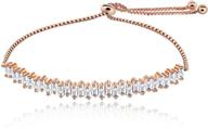 rose gold link chain bracelets with cubic zirconia crystal for women and girls: uloveido y494 logo