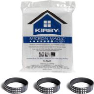 🛍️ genuine kirby universal bags: 1 pack (6 bags) + 3 belts - hepa white cloth bags and kirby part 204811/301291 логотип