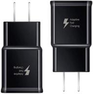 ⚡ premium 2-pack samsung adaptive fast charging adapter for galaxy s6/s7/s8/s8+/s9/s10+/edge/note8/note9 - quick charge wall charger plug (black) logo