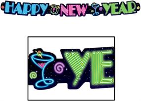 img 1 attached to 🎉 Vibrant Neon Happy New Year Streamer Party Accessory for Memorable Celebrations - 1 Count (1/Pkg)