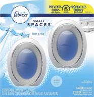 🌬️ febreze small spaces air freshener, linen & sky, odor eliminator for strong odors, blue - 2 pack logo