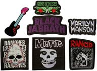 🎸 iron on patches set #6 - heavy metal music band applique embroidered badge for t-shirts, jackets, shoes, backpacks & more by nesar logo