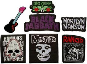 img 4 attached to 🎸 Iron on Patches Set #6 - Heavy Metal Music Band Applique Embroidered Badge for T-Shirts, Jackets, Shoes, Backpacks & More by Nesar