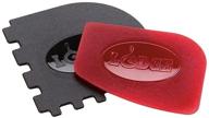 🔥 efficient grill cleaning tool: lodge scrapercombo grill scraper, 2 pack, red/black logo