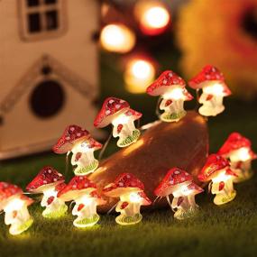 img 2 attached to Mushroom Decor Lights - 10 Ft Silver Wire String with 40 LED, USB and Battery Powered, Dimmable Remote Timer - Perfect for Fall, Wedding, Bedroom, Thanksgiving, and Christmas Decorations