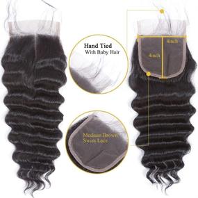 img 1 attached to 👩 12a Brazilian Loose Deep Wave Human Hair Wigs Bundles with 4x4 Closure for Black Women