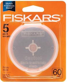 img 1 attached to 🔪 Запасные лезвия Fiskars 193730-1004 60 мм для роторной резки - 5 штук, серебристые: Превосходное качество ремесленного инструмента