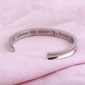 img 2 attached to Zuo Bao Always My Sister Forever My Friend Hair Tie Bracelet: Perfect Sister in Law Gift and Cuff Bangle Bracelet for the Sister of The Groom