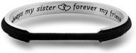 zuo bao always my sister forever my friend hair tie bracelet: perfect sister in law gift and cuff bangle bracelet for the sister of the groom logo