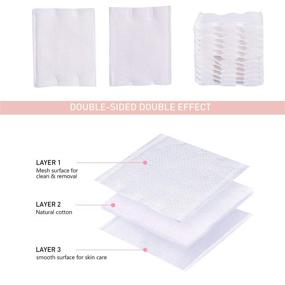 img 1 attached to 🧼 444PCS Noverlife Makeup Cotton Pads, Natural Premium Square Cotton Puff for Facial & Eye Makeup Removal, Double-Sided for Water Conservation & Gentle Makeup Application