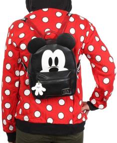 img 2 attached to 🐭 Disney Mickey Mouse Mini Backpack Purse with 3D Character Ears in Faux Leather