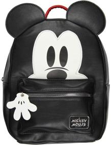 img 4 attached to 🐭 Disney Mickey Mouse Mini Backpack Purse with 3D Character Ears in Faux Leather