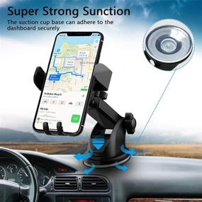 img 3 attached to KOOPAO Car Phone Mount - Universal Holder for Car Dashboard & Windshield | One-Click Release | Compatible with iPhone Xs XS Max XR X 8 8 Plus 7 7 Plus S10 S9 S8 S7 S6 LG and More