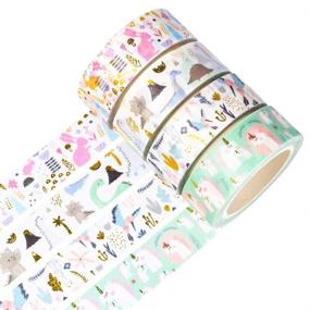 img 2 attached to 🌿 YUBX 16 Rolls Plants & Animals Washi Tape Set - Gold/Silver Foil Decorative Paper Masking Tape for Scrapbooking, Crafts, and DIY Projects