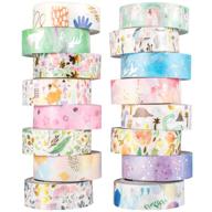 🌿 yubx 16 rolls plants & animals washi tape set - gold/silver foil decorative paper masking tape for scrapbooking, crafts, and diy projects logo