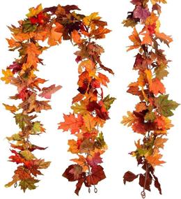 img 4 attached to Lvydec Pack Fall Maple Garland Seasonal Decor for Wreaths, Garlands & Swags