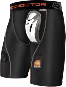 img 4 attached to 🩲 Men's and Boy's Bio-Flex Cup Shock Doctor Hockey Compression Shorts