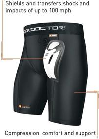 img 3 attached to 🩲 Men's and Boy's Bio-Flex Cup Shock Doctor Hockey Compression Shorts