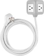 💡 philips серо-белый 3-розеточный кубик с резиновым покрытием и 2 usb-портами, 2.4a и 10-футовым плетенным шнуром - sps3102wb/37 логотип