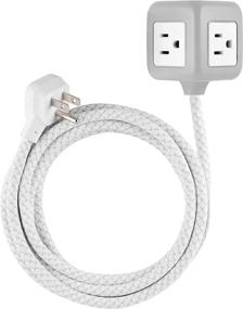 img 3 attached to 💡 Philips Серо-белый 3-розеточный кубик с резиновым покрытием и 2 USB-портами, 2.4A и 10-футовым плетенным шнуром - SPS3102WB/37