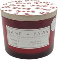 🕯️ sand + paws winter pine scented candles: soy blend, 12 oz, neutralizes pet odor logo